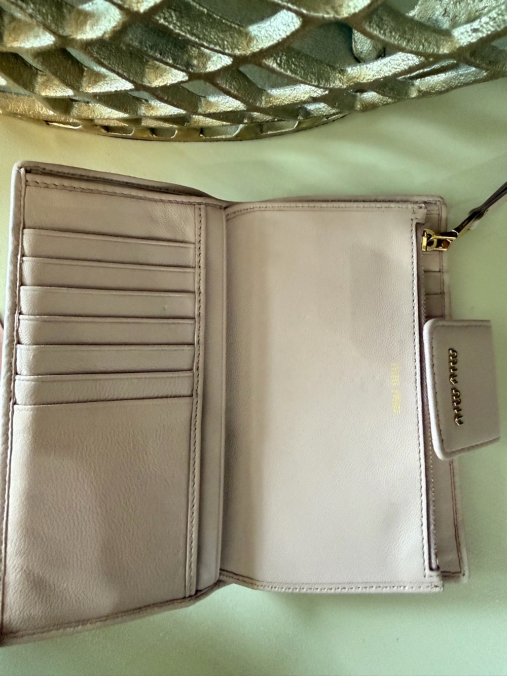 Miu Miu Matelassé Wallet Cammeo Pink 5ML015 with Authenticity Card - Picture 9 of 11